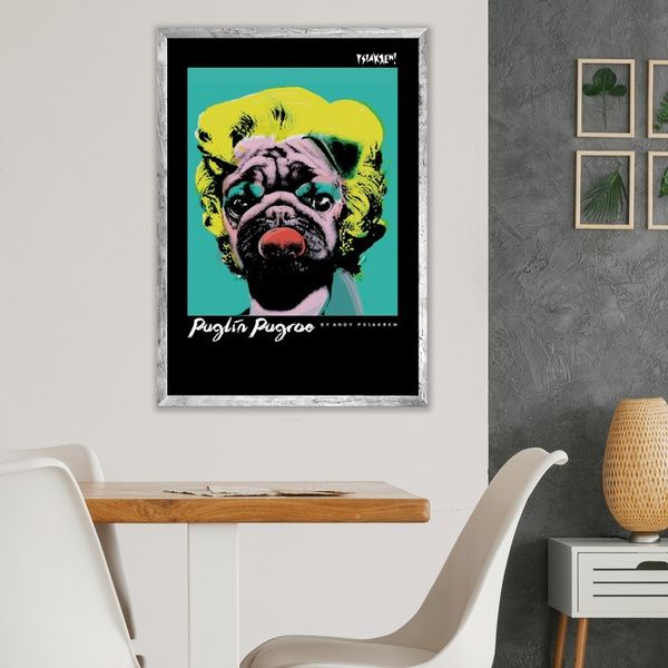 Art Print Puglin Pugroe Psiakrew, plakat dla miłośnika mopsów