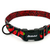 Dog Collar Psiakrew Red Hot Chili, 2 cm 0.78"  wide, for smaller dogs black extras