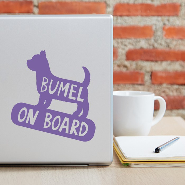 Naklejka na samochód z imieniem Psa Yorkshire Terrier On Board Psiakrew