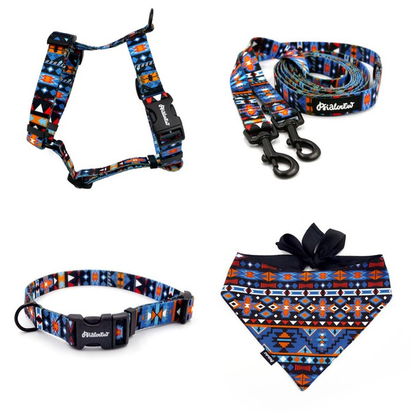 ACCESSORY KIT. Small dog. Sorry Winnetou Psiakrew Series; Collar, Harness, Leash, Bandana