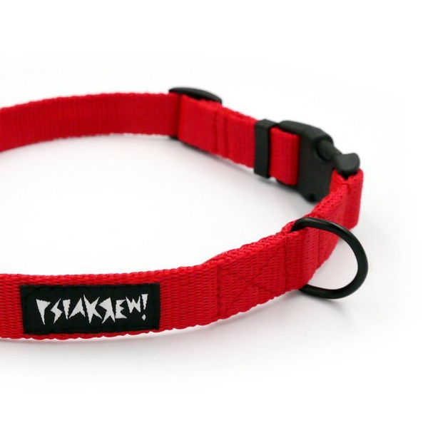 Red Collar for dog Psiakrew, 2 cm 0.78" wide, for smaller dogs