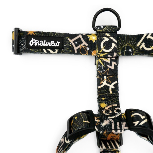 Hundegeschirr, Zodiak Psiakrew, mittlere und größere Hunde, 2,5 cm Gurtband, schwarze Beschläge