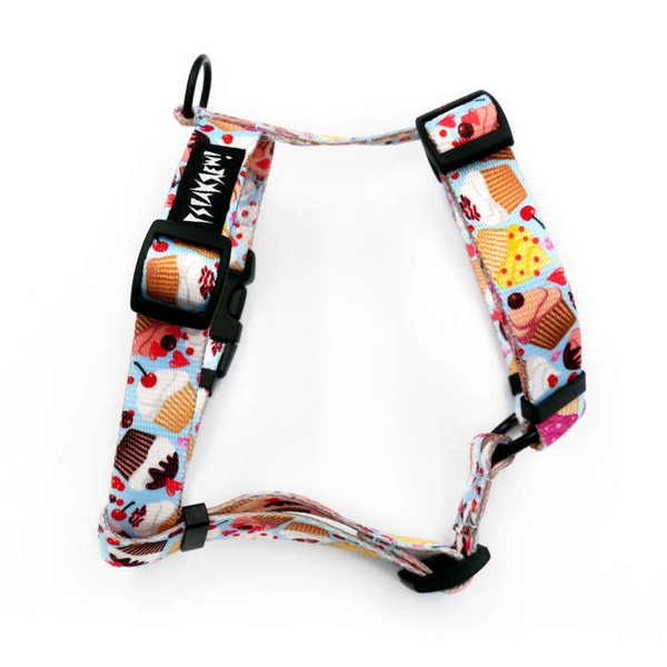 Małe Szelki dla Psa Guard, Gorąca Słodycz, dla mniejszych psów, taśma 2 cm, czarne okucia