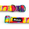 Obroża półzaciskowa Tie Dye Psiakrew 2,5 cm, dla średnich i większych psów, holo okucia