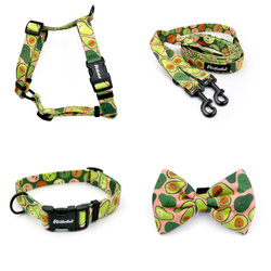 ACCESSORY KIT. Small dog. Guacamole Time Psiakrew Series; Collar, Harness, Leash, Bow tie