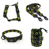 ZESTAW AKCESORIÓW. Pies duży. Seria Bat Dog Psiakrew; Obroża, Szelki, Smycz, Saszetka na smaczki
