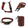 ACCESSORY KIT. Medium dog. Red Hot Chili Psiakrew Series; Collar, Harness, Leash, Sachet for dog treats