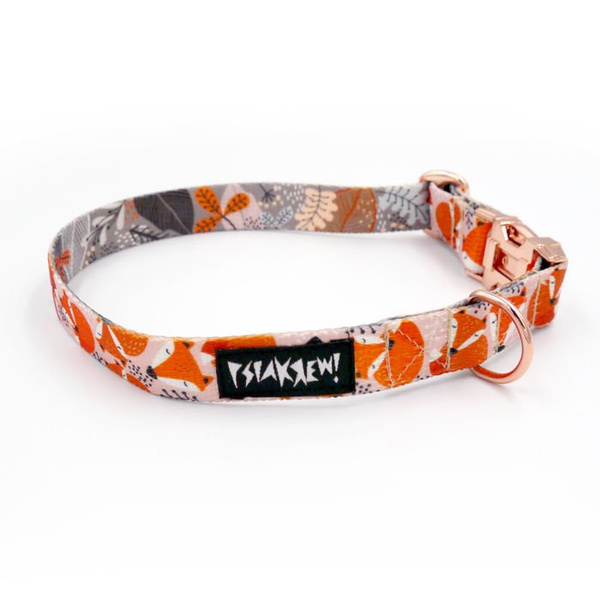Dog Collar Psiakrew Foxy Lady, 2 cm 0.78" wide, for smaller dogs, pink gold clip