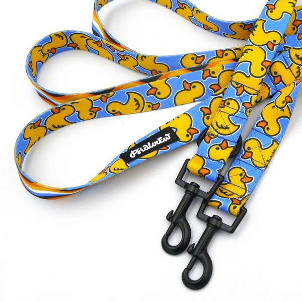 Dog Leash Ducky Duck width 2.5 cm, 1" wide, snap hook black 6cm