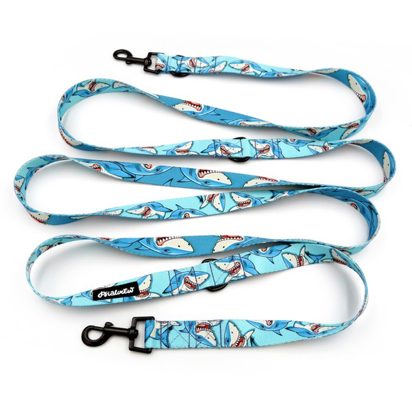Dog Leash Shark Psiakrew width 2.5 cm, 1"  wide, snap hook black 6cm