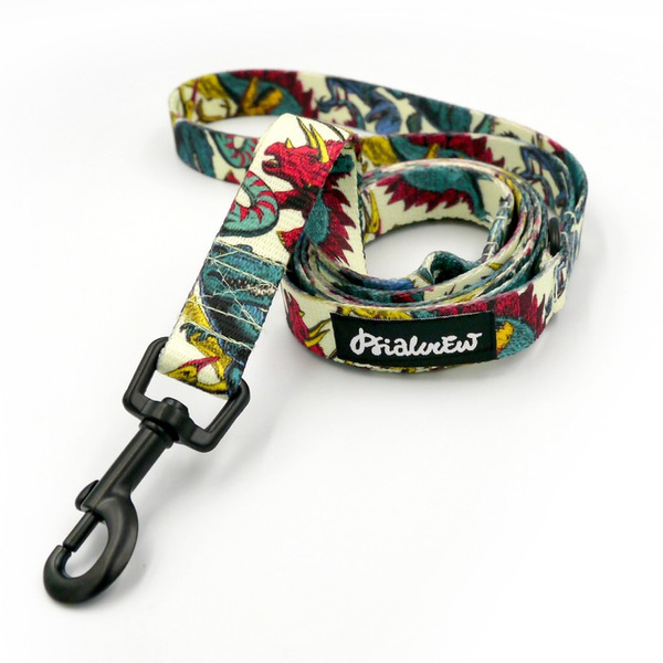 Walking leash for Dog Jurassic Bark Psiakrew, width 2 cm, black snap hook 6 cm