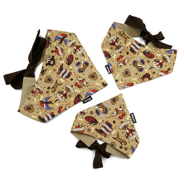 Dog Bandana Dog Tattoo Psiakrew handkerchief style to tie around your pet’s neck