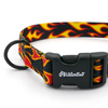 Dog Collar Psiakrew Dog On Fire 2.5 cm 1"  wide, black fittings