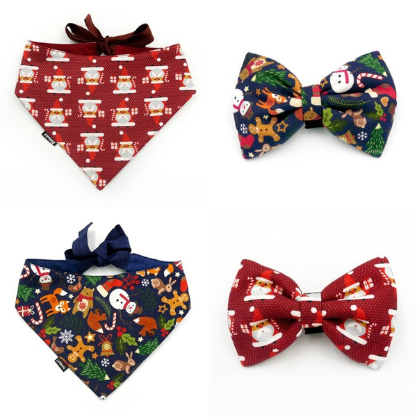 Set mit Weihnachtsaccessoires als Geschenk für einen Hund, Fliege, Bandana, Weihnachtsmann und Winter Kommt Psiakrew