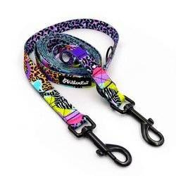 Long Dog Leash Crazy Leopard width 2 cm (0.78")  wide, , black snap hook