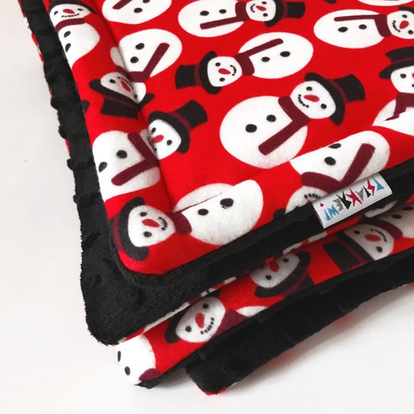Premium Mat Plaid Blanket for the dog, Snowman Psiakrew Design