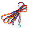 Long Dog Leash Tie Dye width 2 cm (0.78") wide, Holo petrol effect snap hook 7 cm