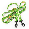 Dog Leash Green Frogs width 2.5 cm, 1"  wide, snap hook black 8cm