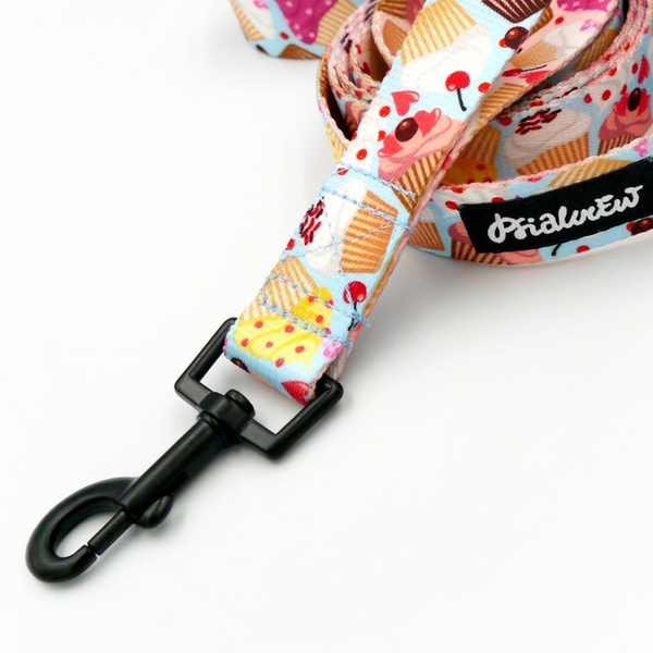 Dog Leash Hot Sweetness Psiakrew width 2.5 cm, 1" wide, black snap hook 6 cm