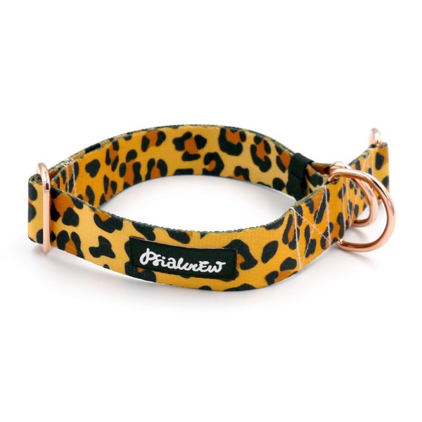 Half-choke collar Tarzan, 3 cm wide, medium and big dogs, pink gold extras