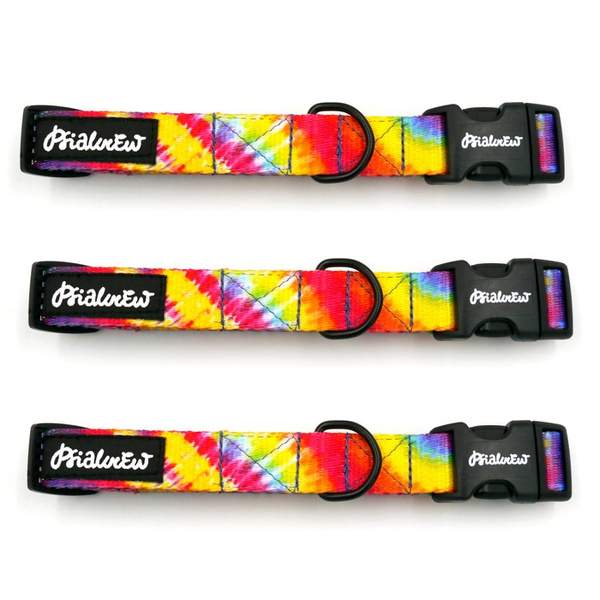 Obroża dla Psa Regulowana Tie Dye Psiakrew, szer. 2 cm, mały pies, okucia czarne