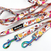 Long Dog Leash Hot Sweetness width 2 cm (0.78")  wide, Holo  petrol effect snap hook 7 cm