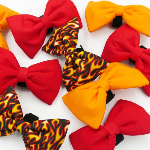 Dog Bow Tie Dog on Fire Psiakrew Pet Bow Tie, Bowtie, Collar Attachment