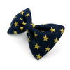 Dark Blue Dog Bow Tie, gift for dog, Gold Stars Pet Bow Tie, Bowtie, Collar Attachment