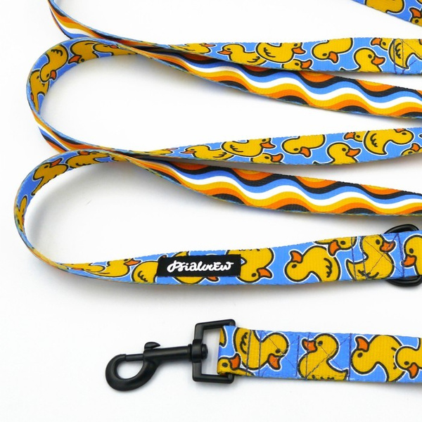 Dog Leash Ducky Duck width 2.5 cm, 1" wide, snap hook black 6cm