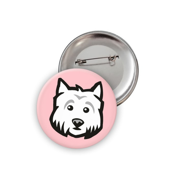 Dog Westie Badge Psiakrew Button Badzyk 25mm