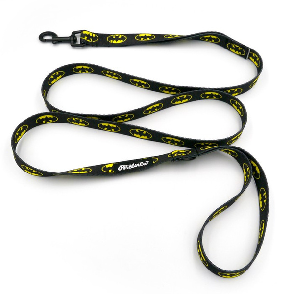 Laufleine für Hund Batdog Psiakrew, Breite 2 cm, schwarzer Karabinerhaken 6 cm