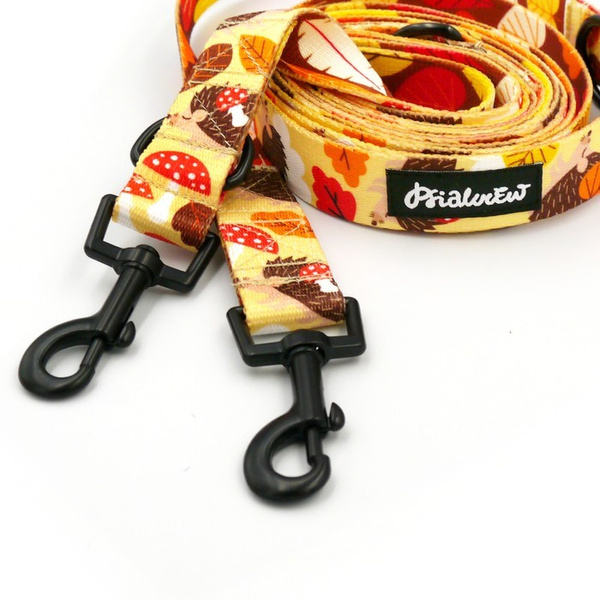 Dog Leash Hedgehog Dreamer width 2.5 cm, 1" wide, snap hook black 6cm