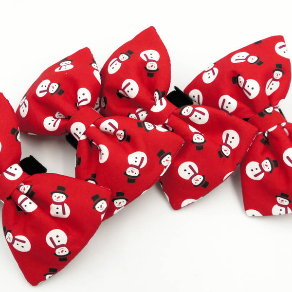 Dog Bow Tie Snowman Psiakrew, Pet Bow Tie, Bowtie, Collar Attachment