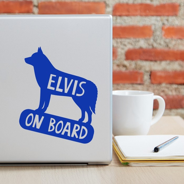 Car sticker with the name of the Siberian Husky Dog On Board Psiakrew