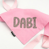 Bandana with the name of the Dog Psiakrew, personalized tied handkerchief, pink bandana scarf
