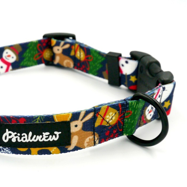 Dog Collar Psiakrew Winter is coming 2.5 cm 1"  wide, black extras