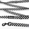 Długa Smycz Dla Psa w szachownicę Przepinana Checker Psiakrew; 2 cm, czarny karabińczyk 6 cm