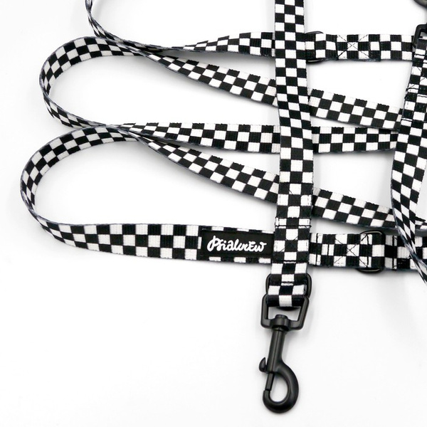 Dog Leash Checker width 2 cm wide, black snap hook 6 cm