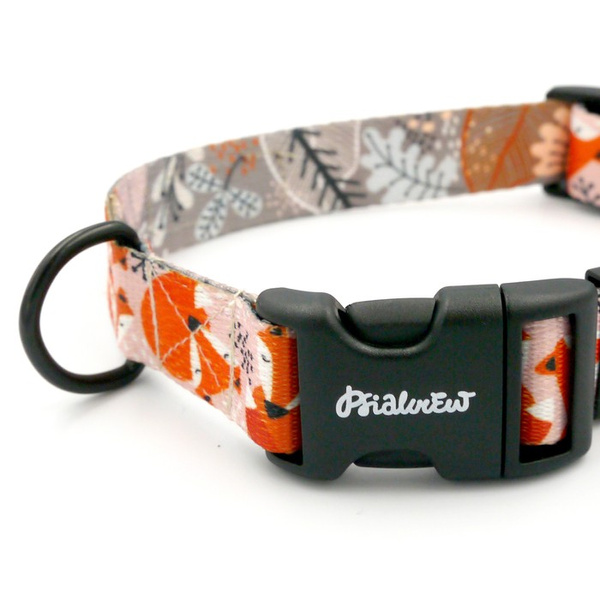 Obroża dla psa regulowana klamra zatrzaskowa Foxy Lady Psiakrew 2,5 cm czarne okucia