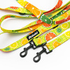 Long Adjustable Dog Leash Lemonade Psiakrew, width 2.5 cm, black snap hook 6 cm