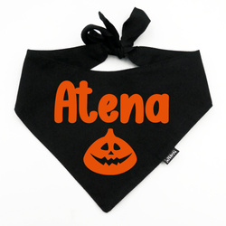 Halloween Dog Bandana with Name – Pumpkin  Psiakrew,  black bandana scarf