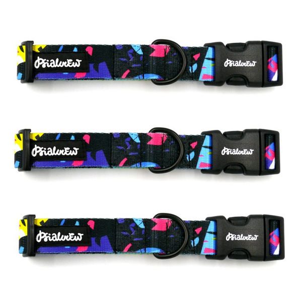 Dog Collar Psiakrew Terrazzo 2.5 cm, 1" wide black extras