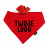 Rotes personalisiertes Hundehalstuch, Ihre Logo-Grafik, gebundenes Taschentuch, Schal Psiakrew