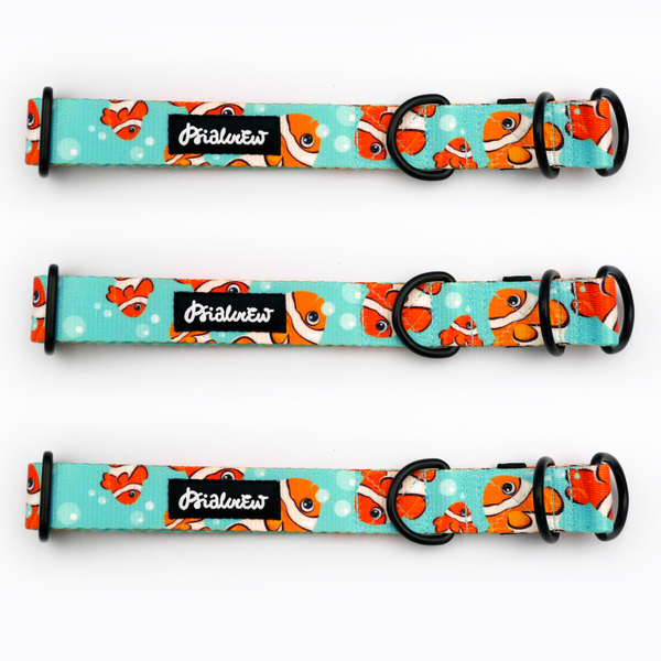 Half-choke collar Blue Lagoon Psiakrew, 2.5 cm wide, medium and big dogs, black extras