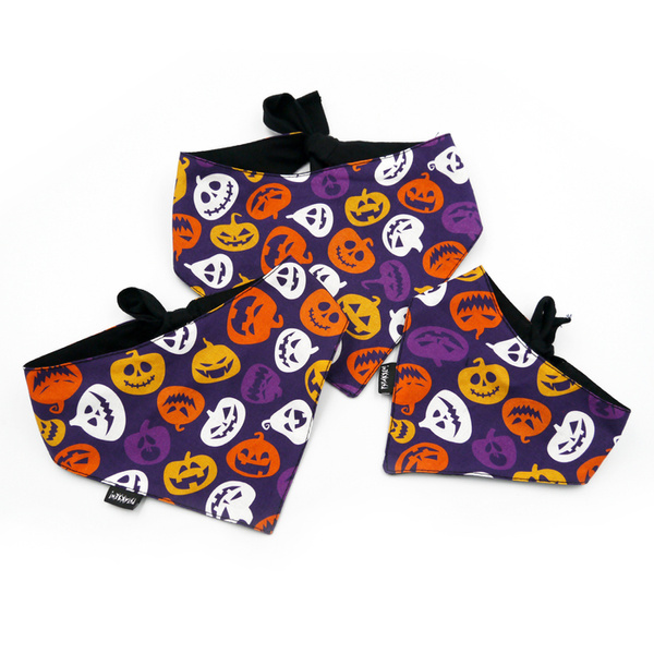Premium Dog Bandana Terrible Pumpkin, Halloween handkerchief style to tie around your pet’s neck