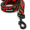 Dog Leash Red Hot Chili width 2.5 cm, 1"  wide, big black snap hook 8 cm