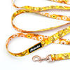 Long Dog Leash Busy Bees width 2 cm (0.78") wide, rose gold snap hook 6 cm