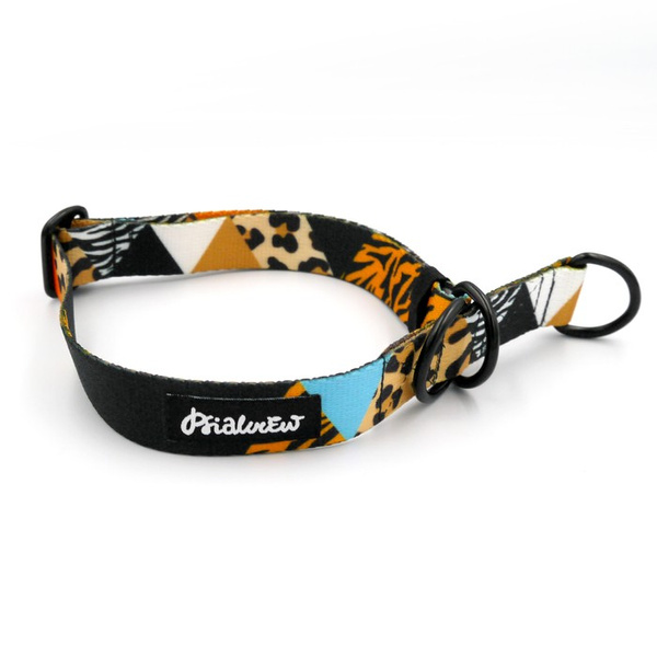 Half-choke collar Wild Animals, 2.5 cm wide, medium and big dogs, black extras
