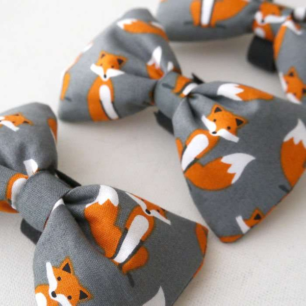Dog Bow Tie, gift for dog, Pet Bow Tie, Bowtie, Collar Attachment, Fox