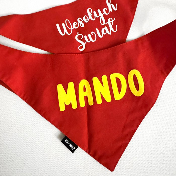 Bandana z imieniem Psa Psiakrew, personalizowana wiązana chusteczka, czerwona apaszka